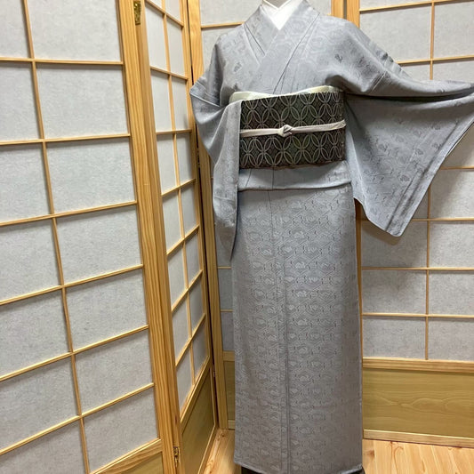 6110# Japanese Kimono Vintage Womens Silk Fabric Robe Kimono only sold