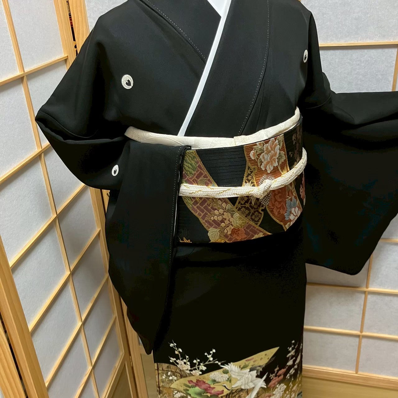 6111# Japanese Tomesode Kimono Vintage Womens Silk Fabric Robe Kimono only sold