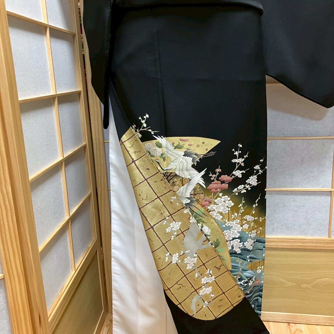 6111# Japanese Tomesode Kimono Vintage Womens Silk Fabric Robe Kimono only sold