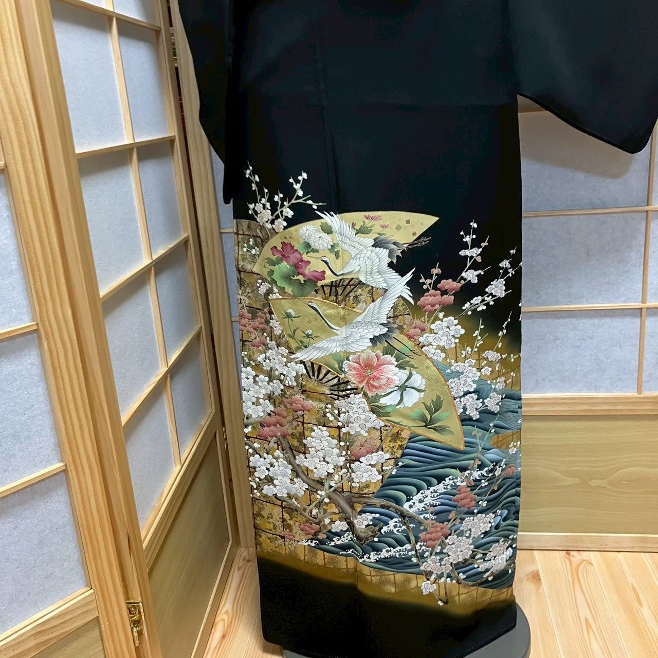 6111# Japanese Tomesode Kimono Vintage Womens Silk Fabric Robe Kimono only sold