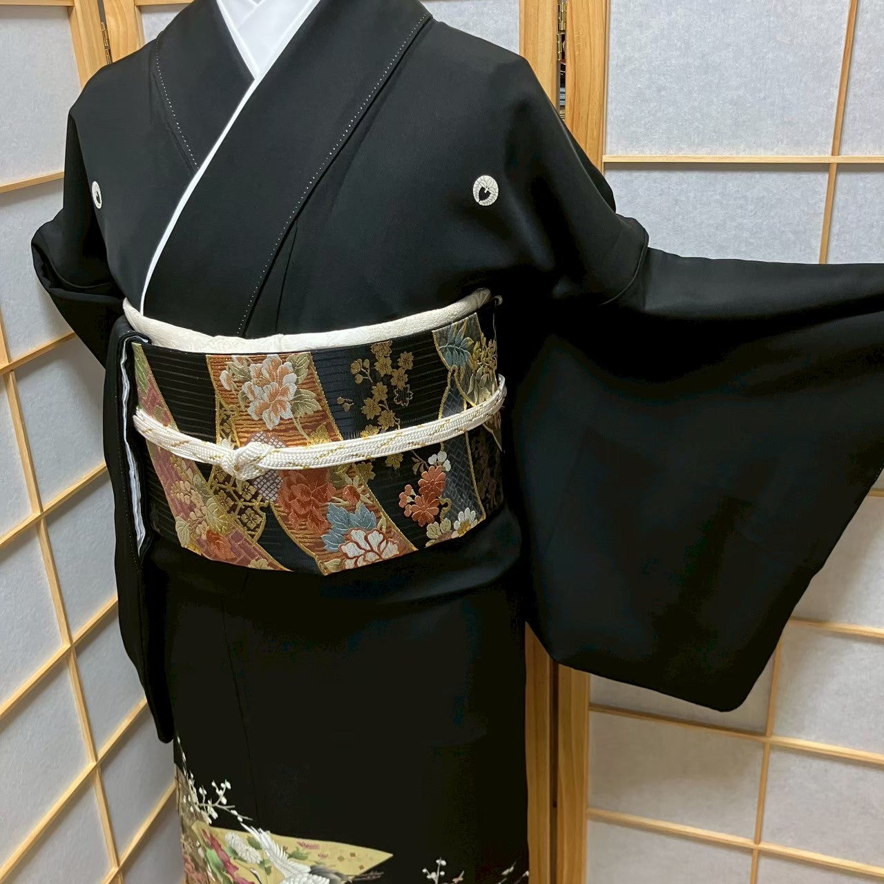 6111# Japanese Tomesode Kimono Vintage Womens Silk Fabric Robe Kimono only sold