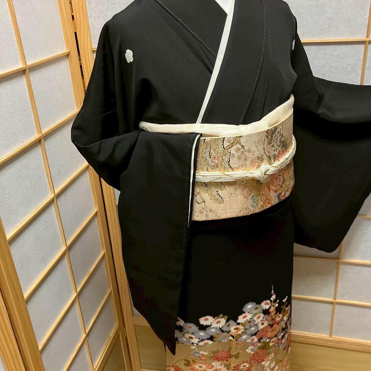 6113# Japanese Tomesode Kimono Vintage Womens Silk Fabric Robe Kimono only sold