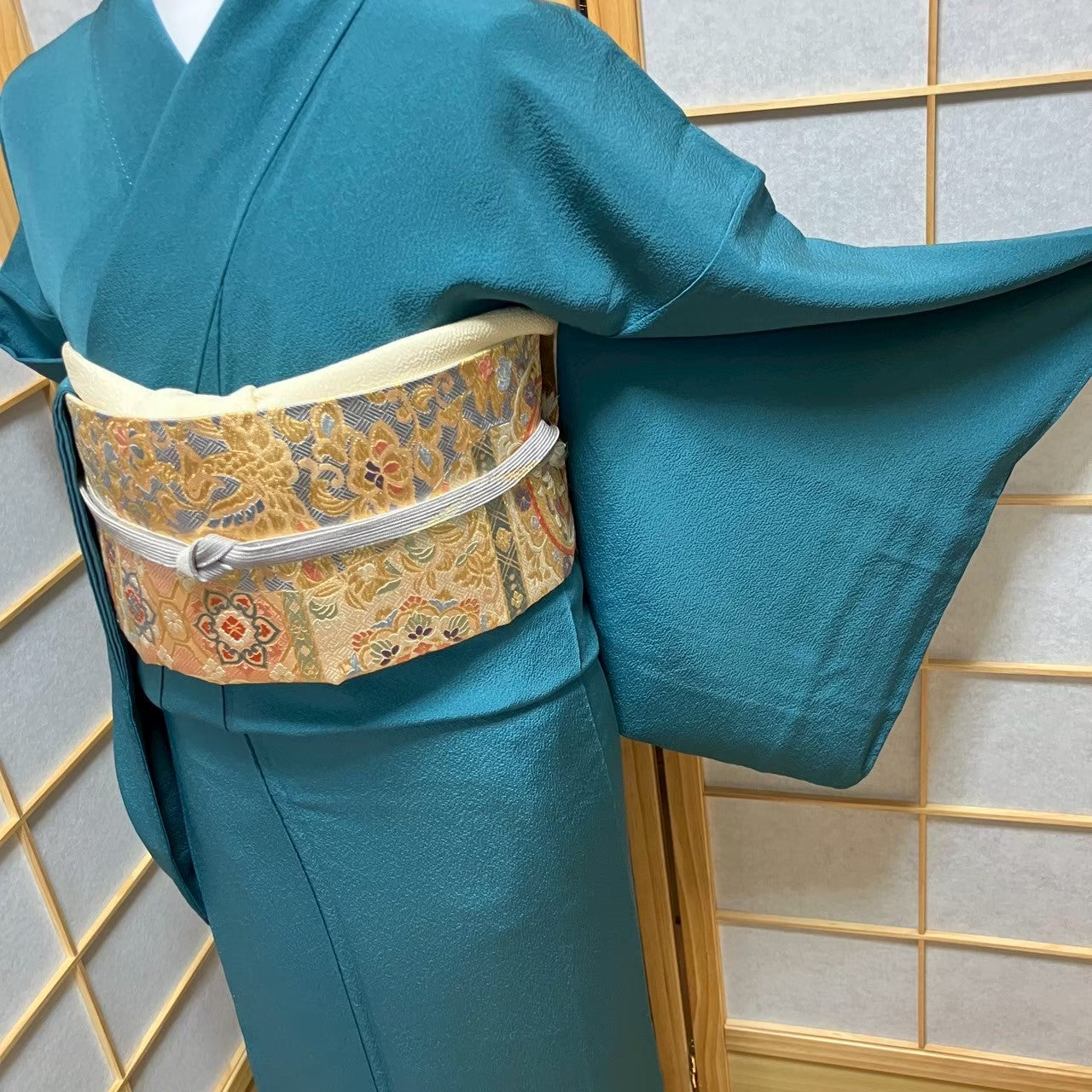 6114# Japanese Kimono Vintage Womens Silk Fabric Robe Kimono only sold