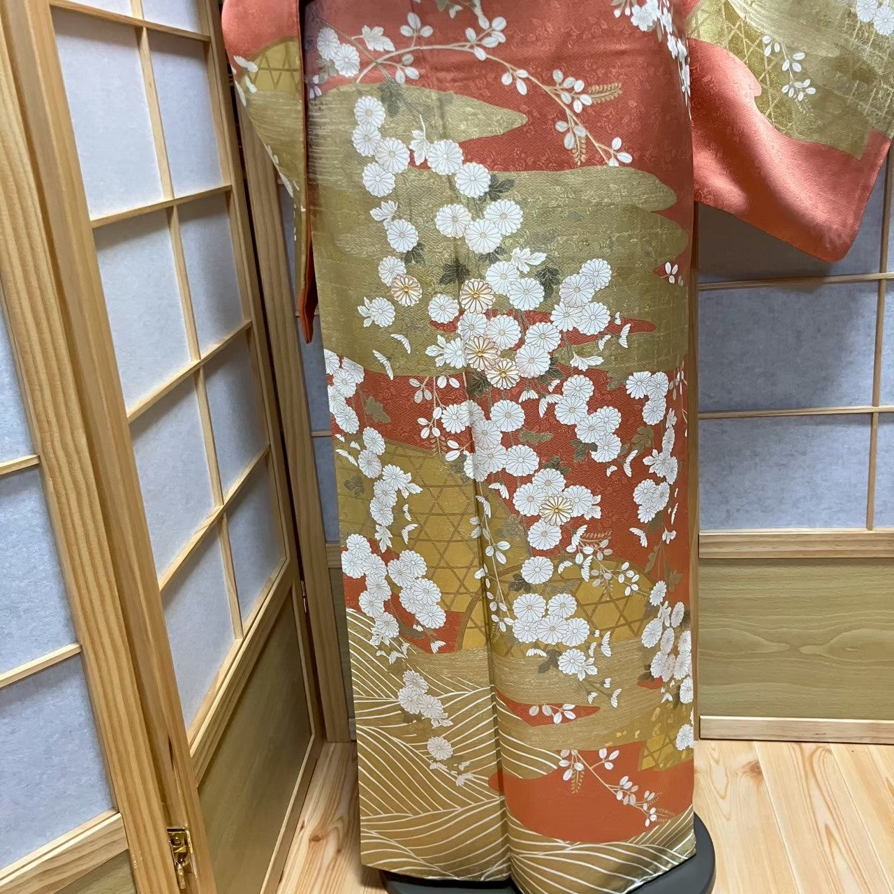 6106# Japanese Kimono Vintage Womens Silk Fabric Robe Kimono only sold