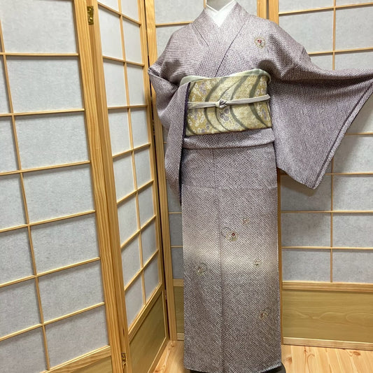 6118# Japanese Kimono Vintage Womens Silk Fabric Robe Kimono only sold Shibori