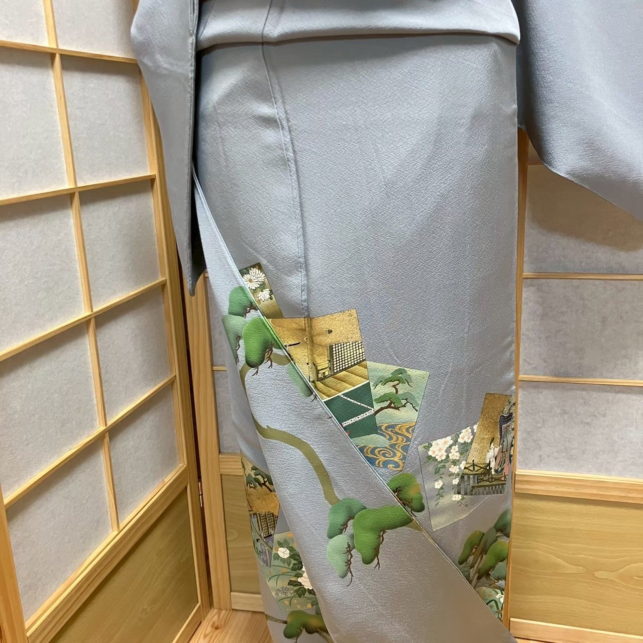 6119# Japanese Tomesode Kimono Vintage Womens Silk Fabric Robe Kimono only sold