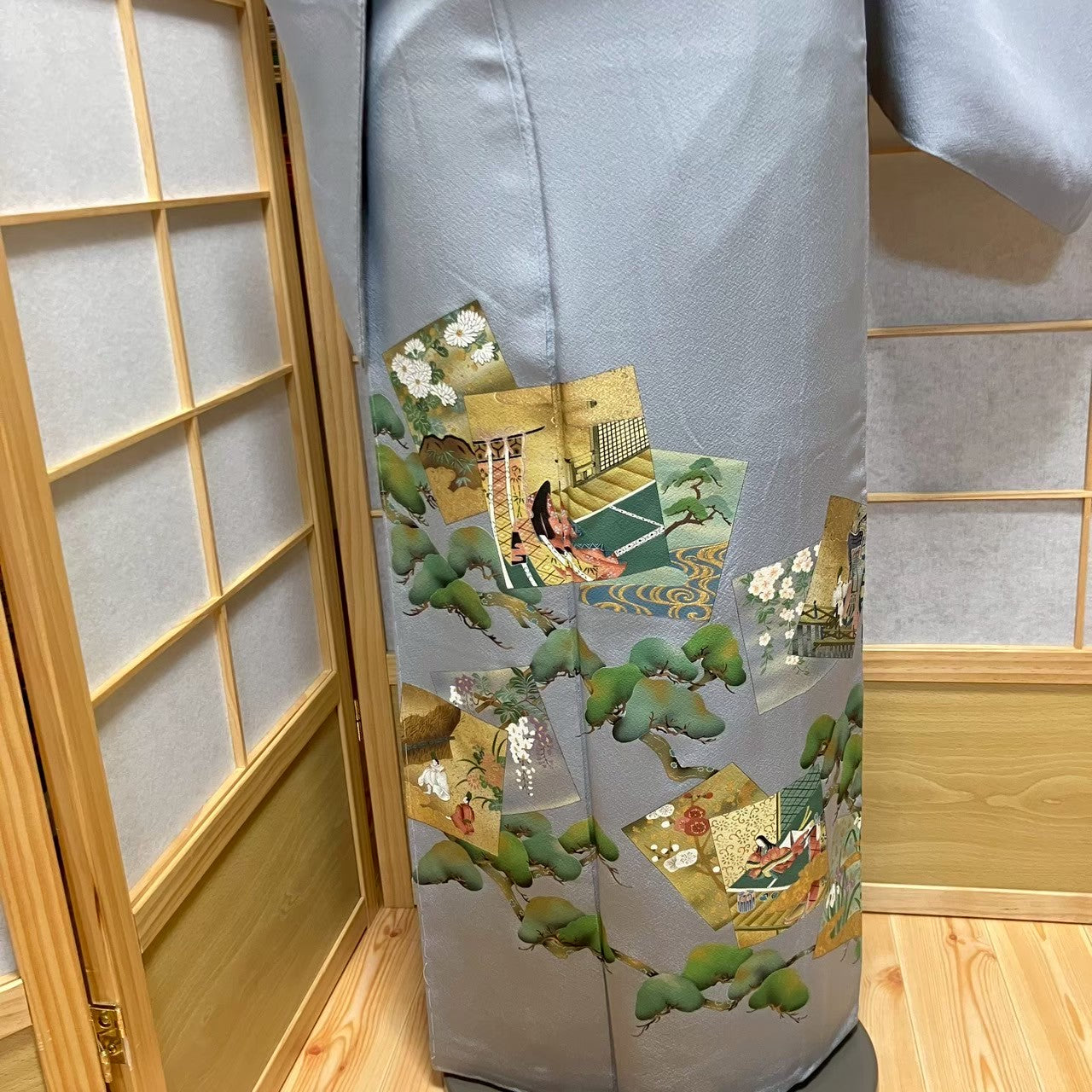 6119# Japanese Tomesode Kimono Vintage Womens Silk Fabric Robe Kimono only sold