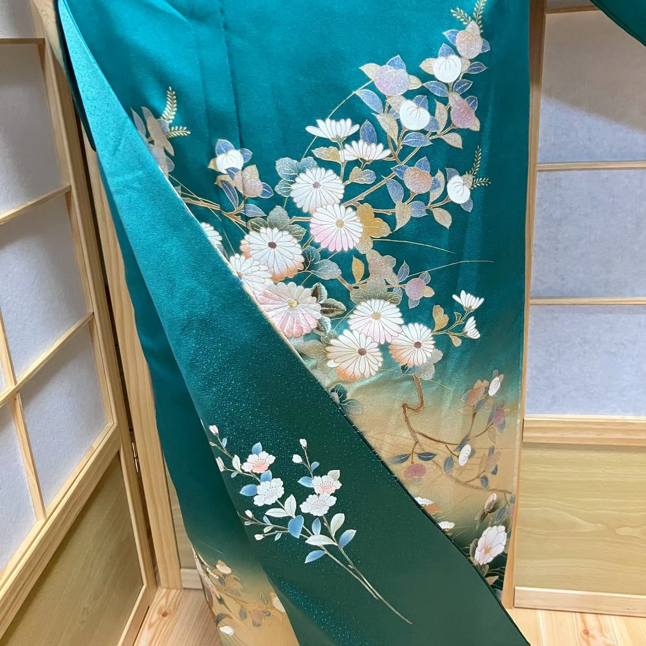 6121# Japanese Kimono Vintage Womens Silk Fabric Robe Kimono only sold