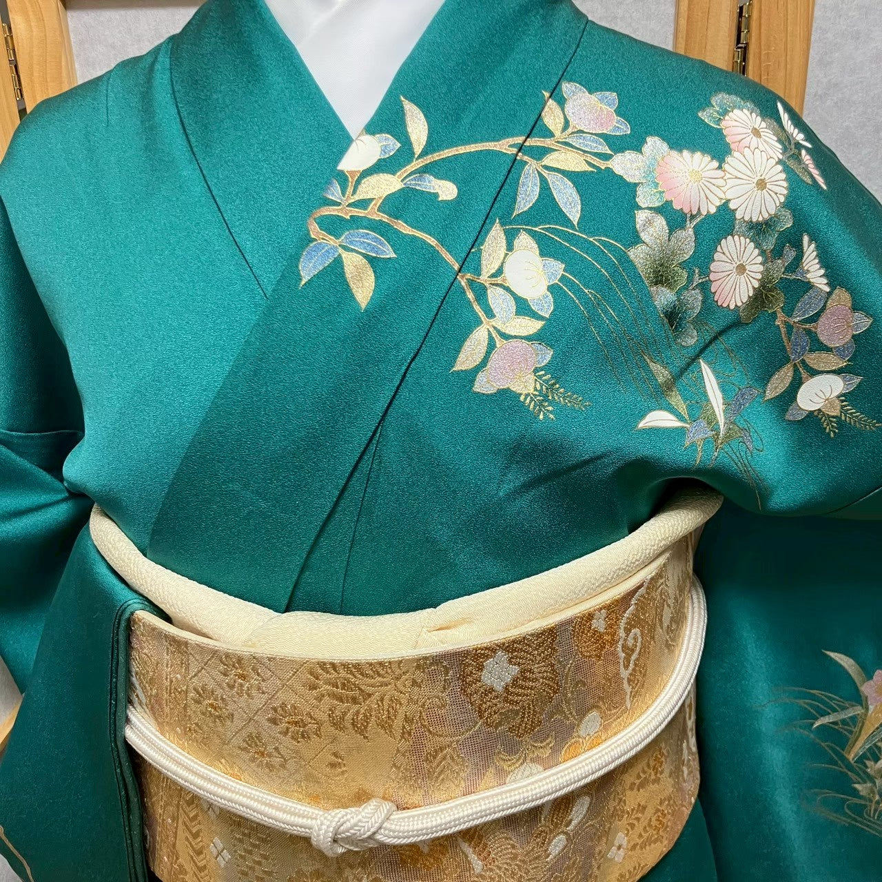 6121# Japanese Kimono Vintage Womens Silk Fabric Robe Kimono only sold