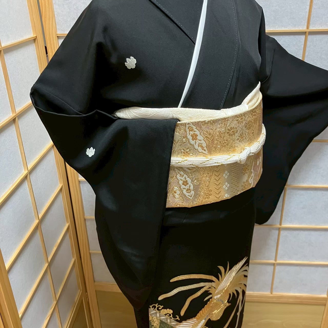 6124# Japanese Tomesode Kimono Vintage Womens Silk Fabric Robe Kimono only sold