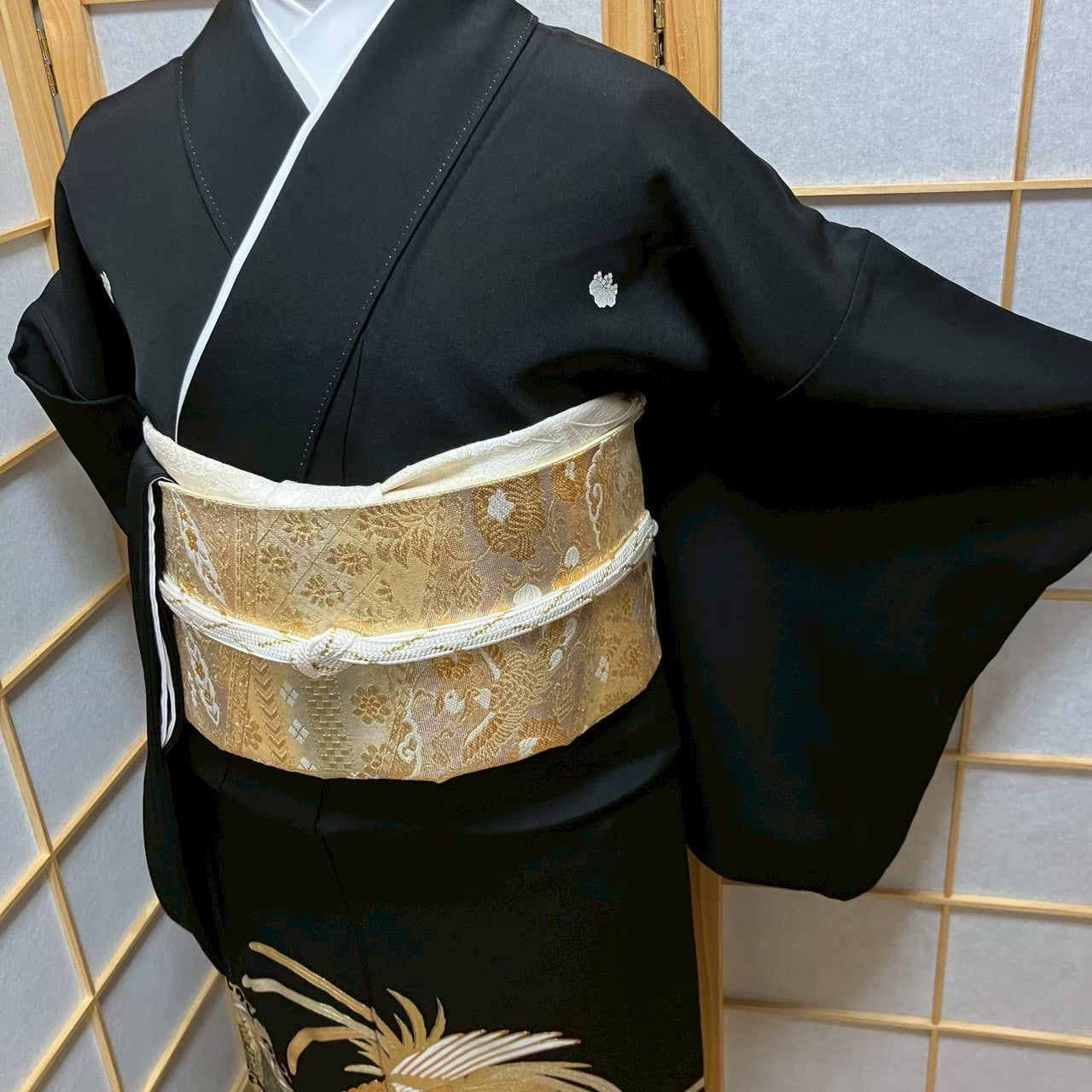 6124# Japanese Tomesode Kimono Vintage Womens Silk Fabric Robe Kimono only sold