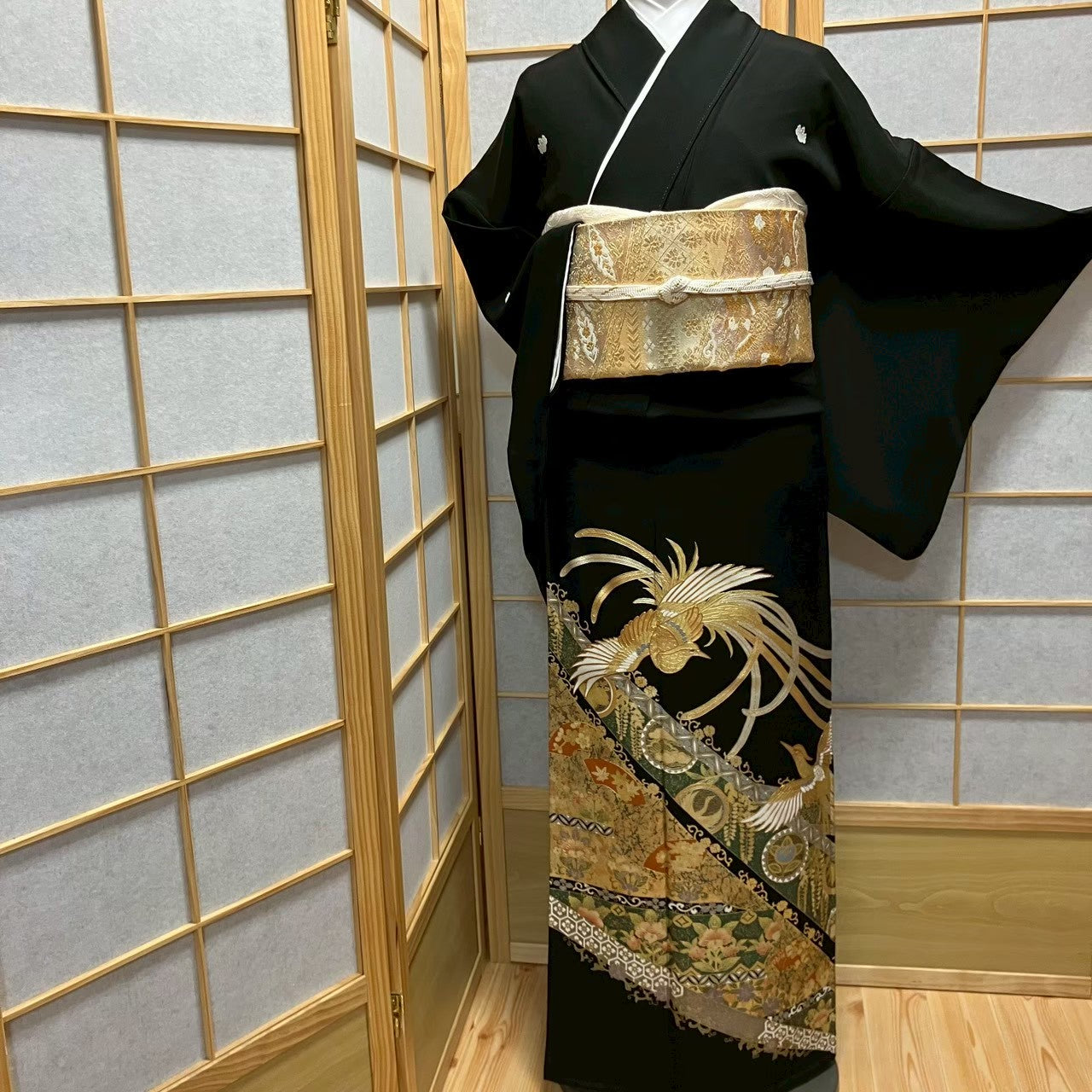 6124# Japanese Tomesode Kimono Vintage Womens Silk Fabric Robe Kimono only sold