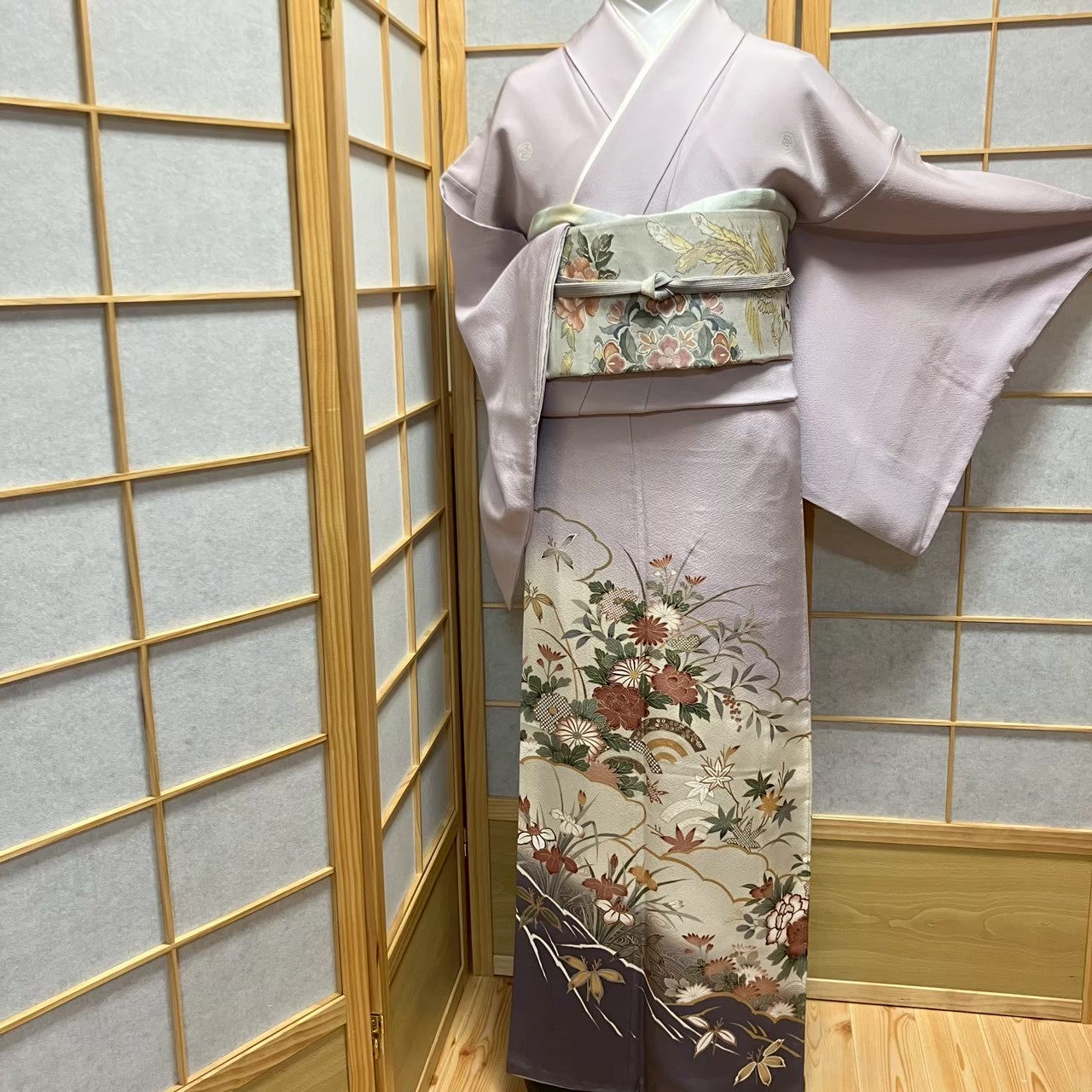 6125# Japanese Tomesode Kimono Vintage Womens Silk Fabric Robe Kimono only sold