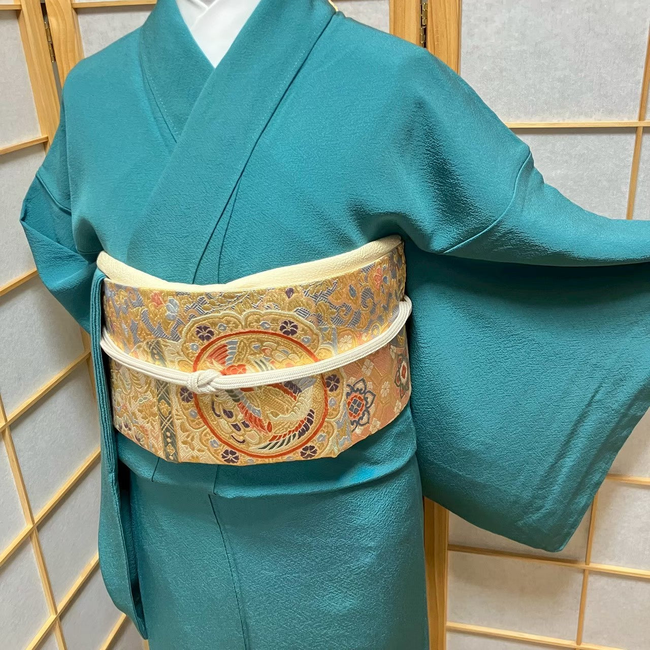 6126# Japanese Kimono Vintage Womens Silk Fabric Robe Kimono only sold