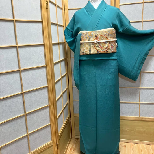 6126# Japanese Kimono Vintage Womens Silk Fabric Robe Kimono only sold