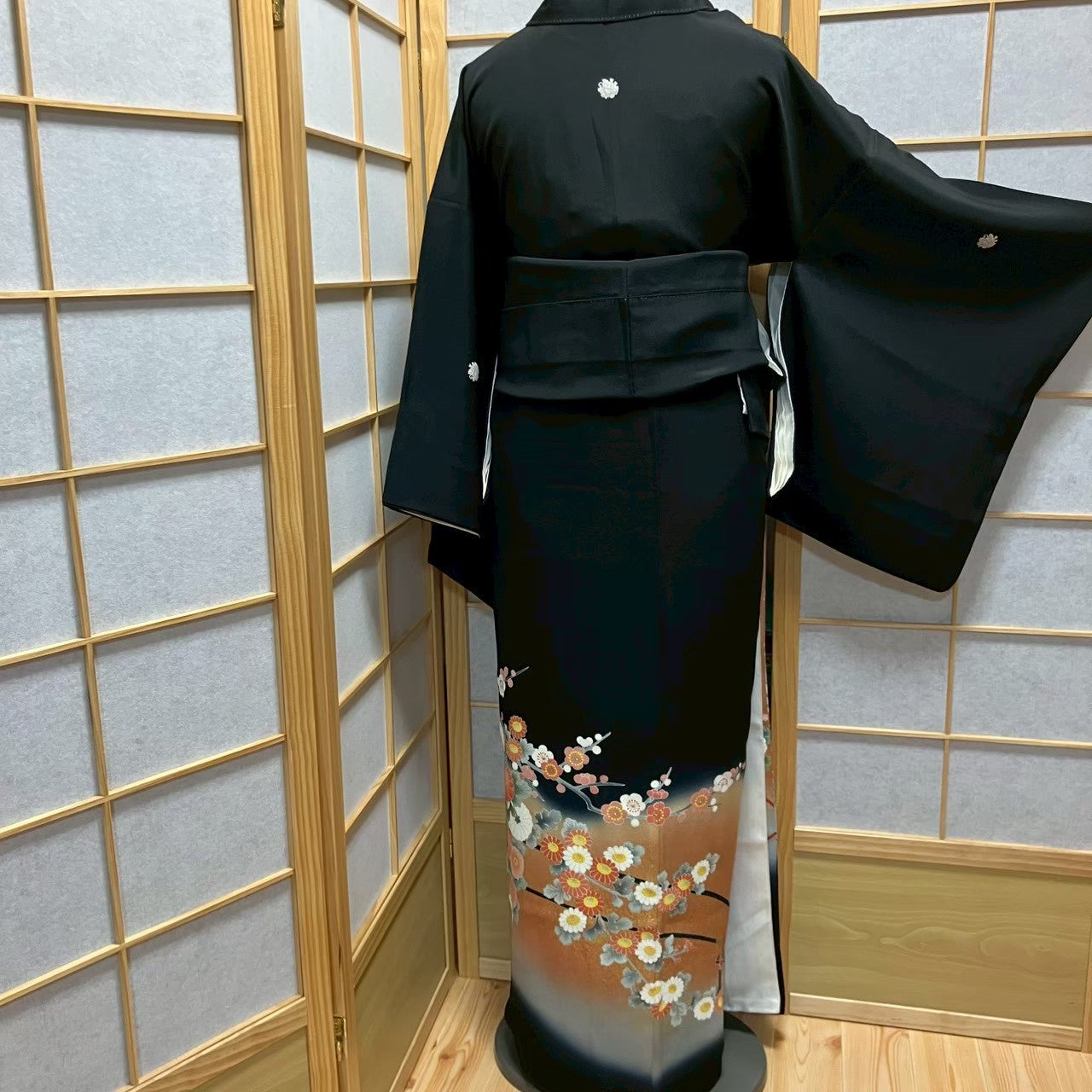 6127# Japanese Tomesode Kimono Vintage Womens Silk Fabric Robe Kimono only sold