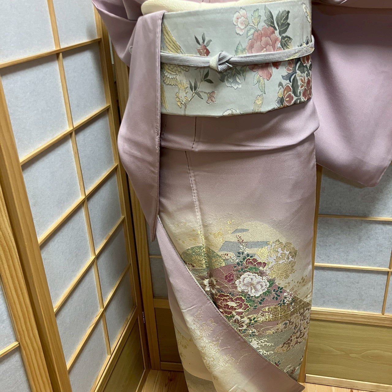 6128# Japanese Tomesode Kimono Vintage Womens Silk Fabric Robe Kimono only sold