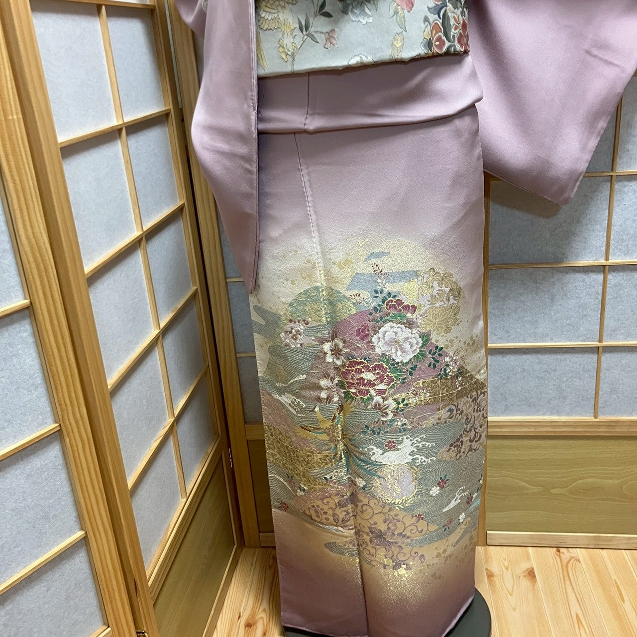 6128# Japanese Tomesode Kimono Vintage Womens Silk Fabric Robe Kimono only sold