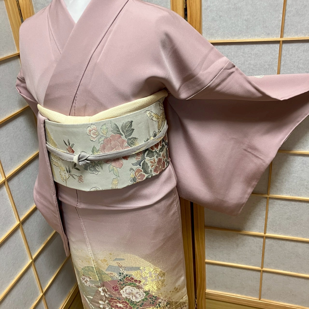 6128# Japanese Tomesode Kimono Vintage Womens Silk Fabric Robe Kimono only sold