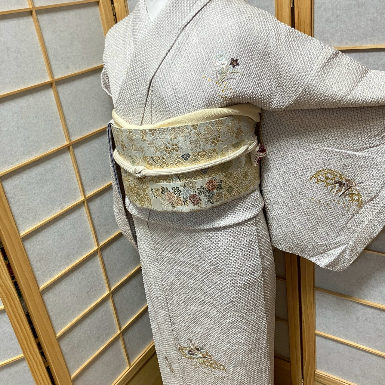 6138# Japanese Kimono Vintage Womens Silk Fabric Robe Kimono only sold Shibori