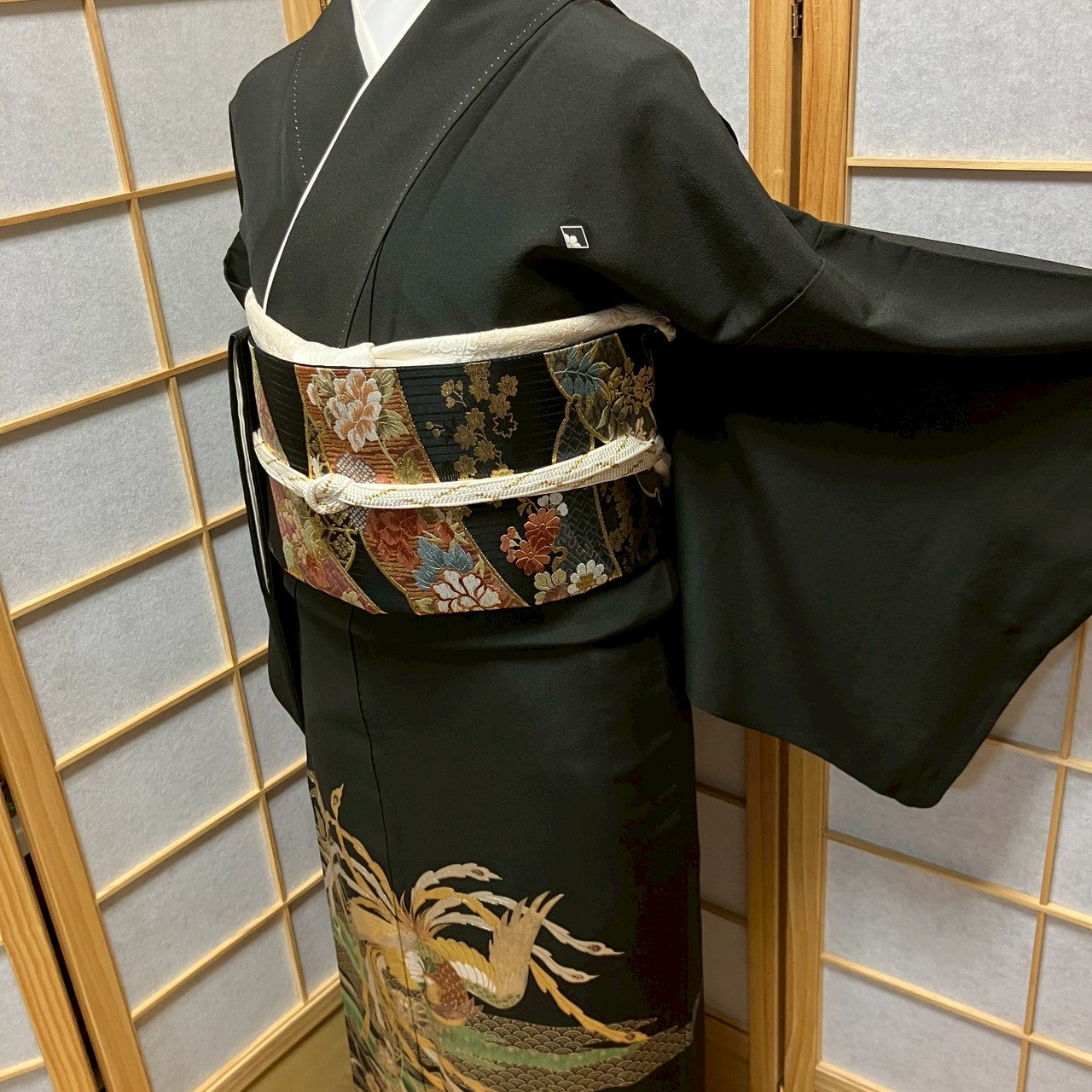 6130# Japanese Tomesode Kimono Vintage Womens Silk Fabric Robe Kimono only sold