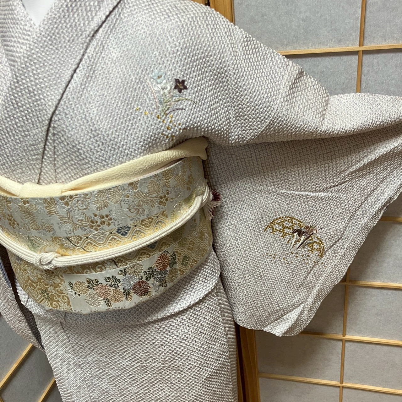 6138# Japanese Kimono Vintage Womens Silk Fabric Robe Kimono only sold Shibori