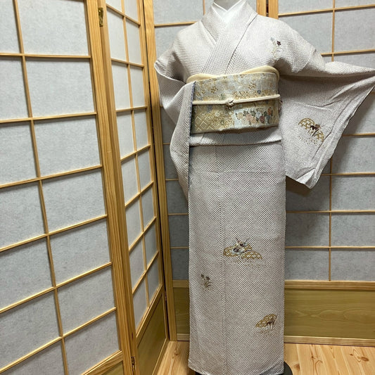 6138# Japanese Kimono Vintage Womens Silk Fabric Robe Kimono only sold Shibori