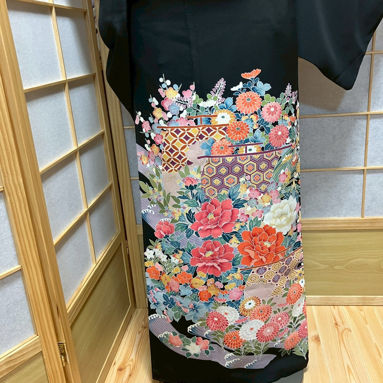 6139# Japanese Tomesode Kimono Vintage Womens Silk Fabric Robe Kimono only sold