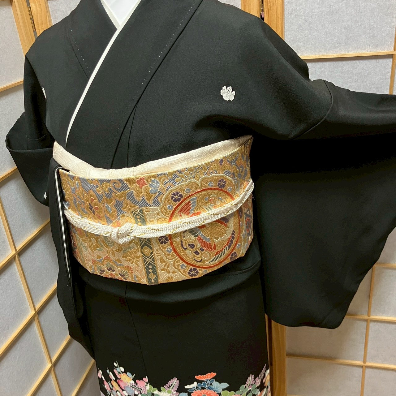 6139# Japanese Tomesode Kimono Vintage Womens Silk Fabric Robe Kimono only sold