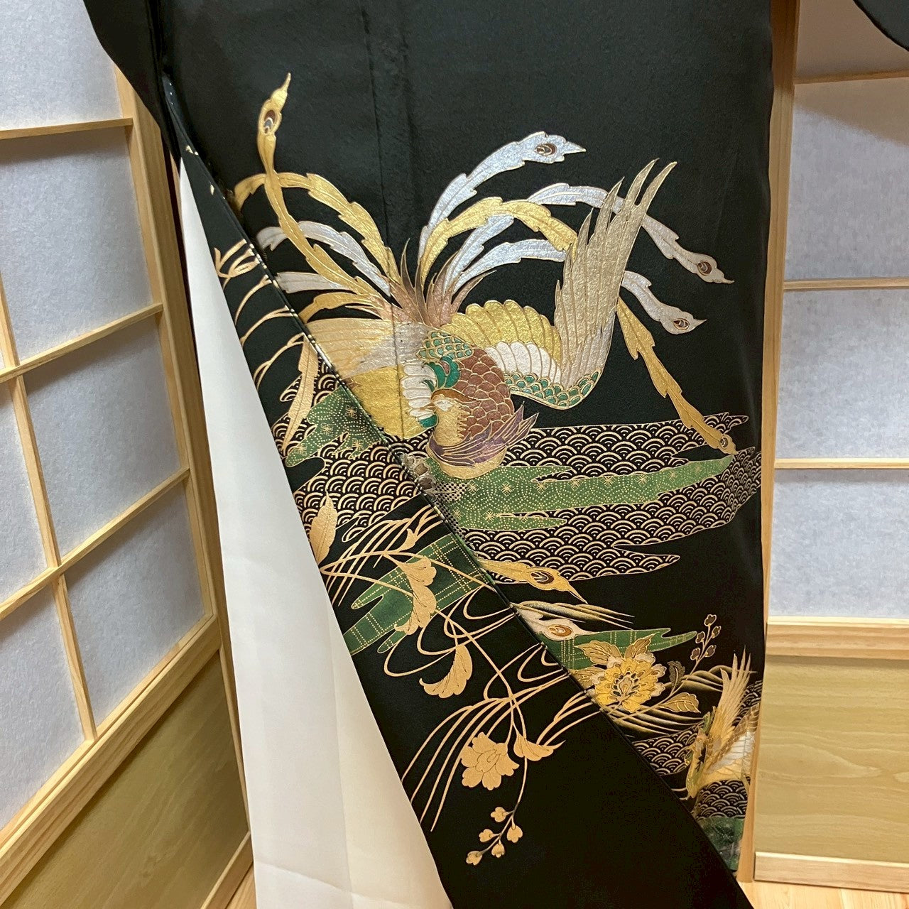 6130# Japanese Tomesode Kimono Vintage Womens Silk Fabric Robe Kimono only sold