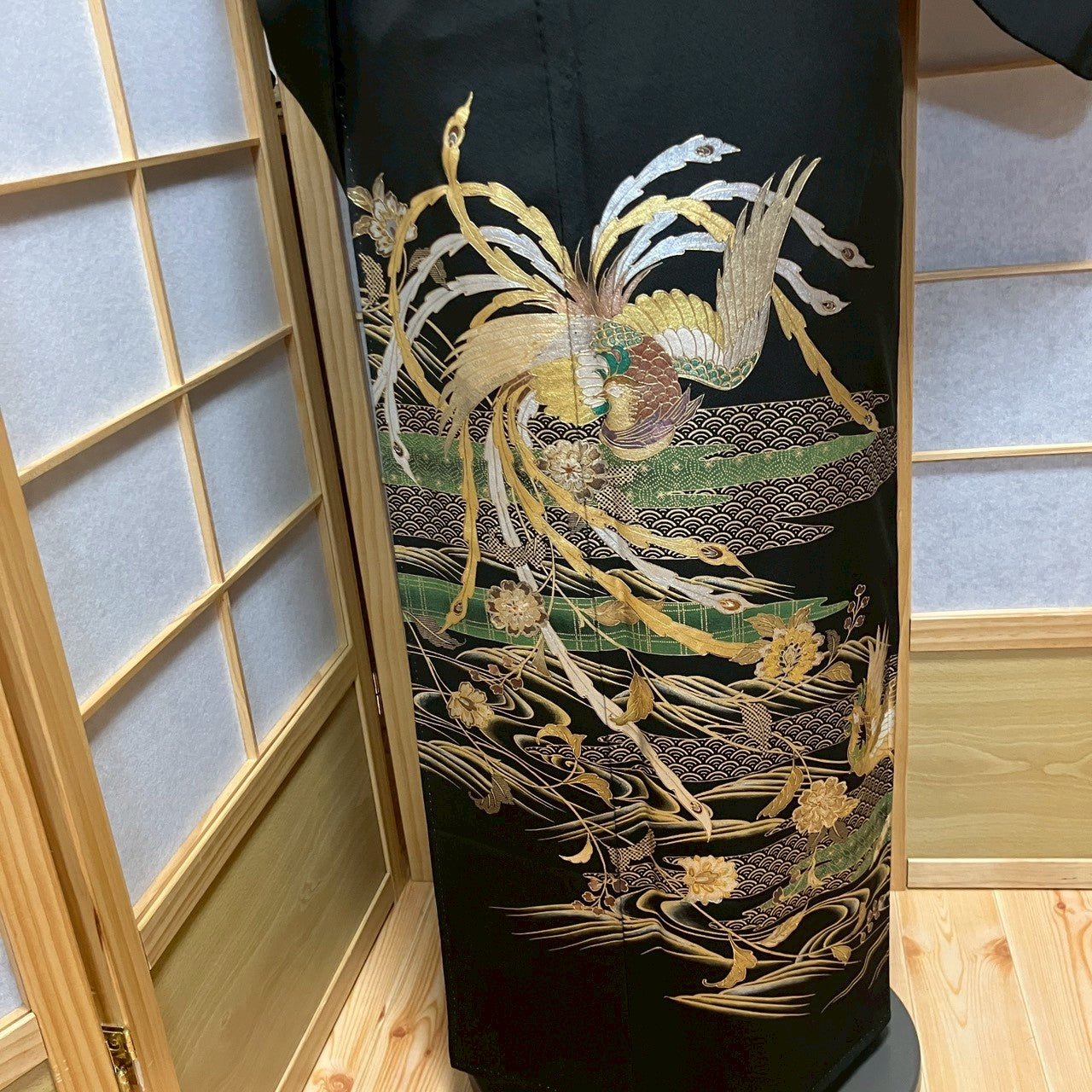 6130# Japanese Tomesode Kimono Vintage Womens Silk Fabric Robe Kimono only sold