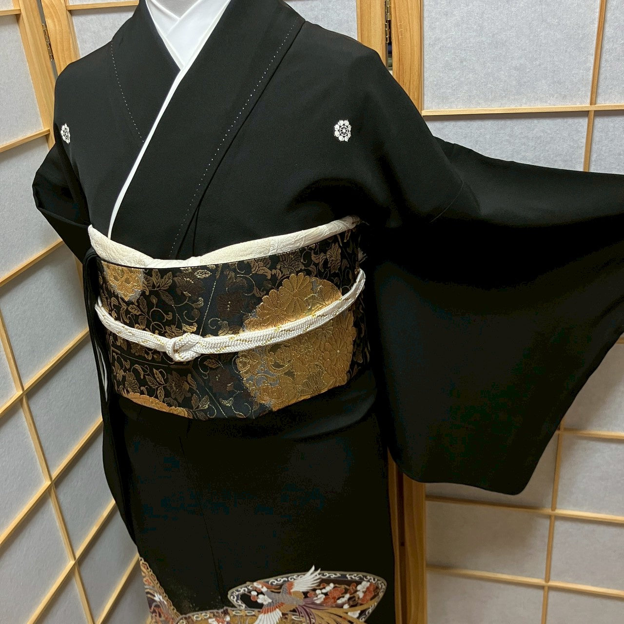 6171# Japanese Tomesode Kimono Vintage Womens Silk Fabric Robe Kimono only sold