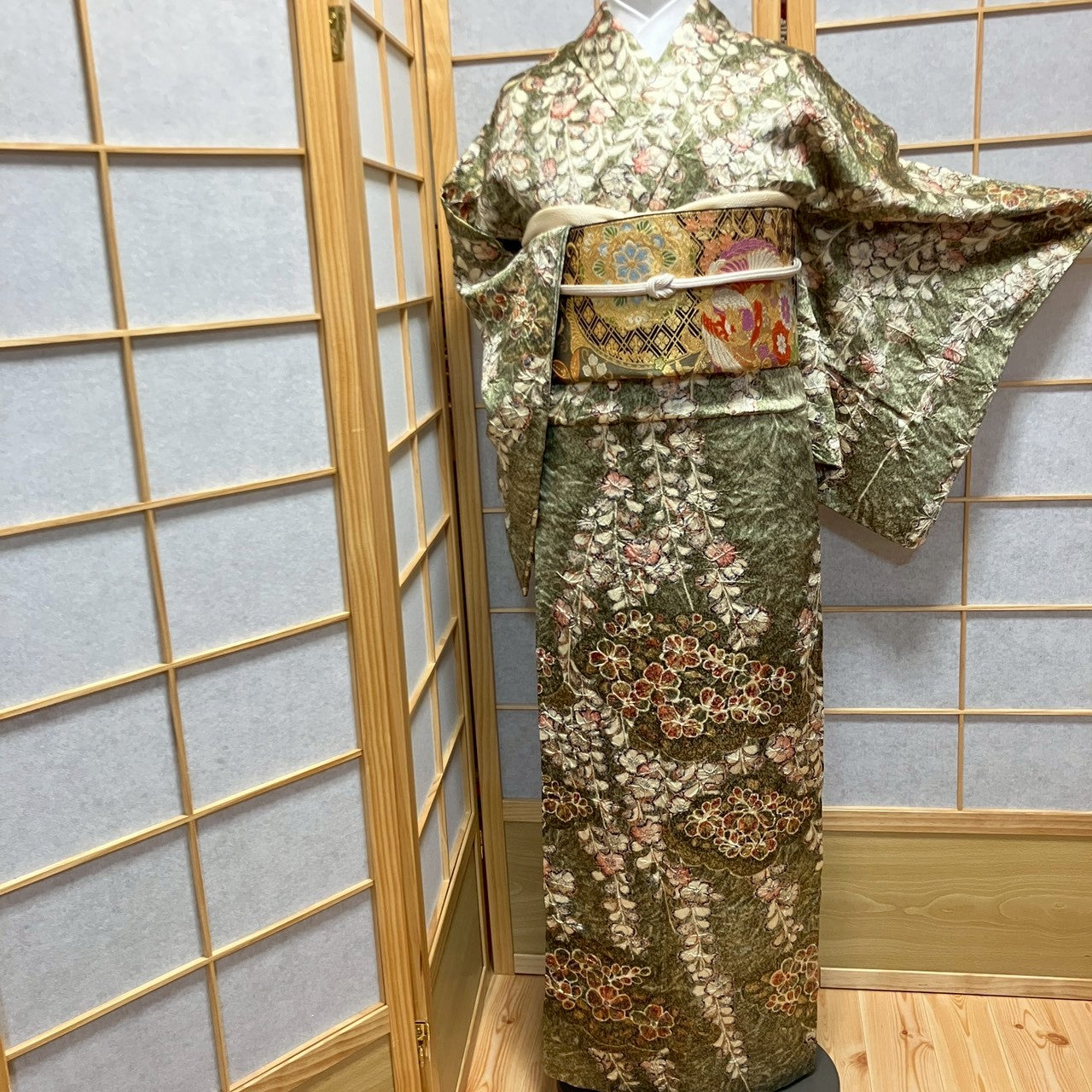 6144# Japanese Kimono Vintage Womens Silk Fabric Robe Kimono only sold Shibori