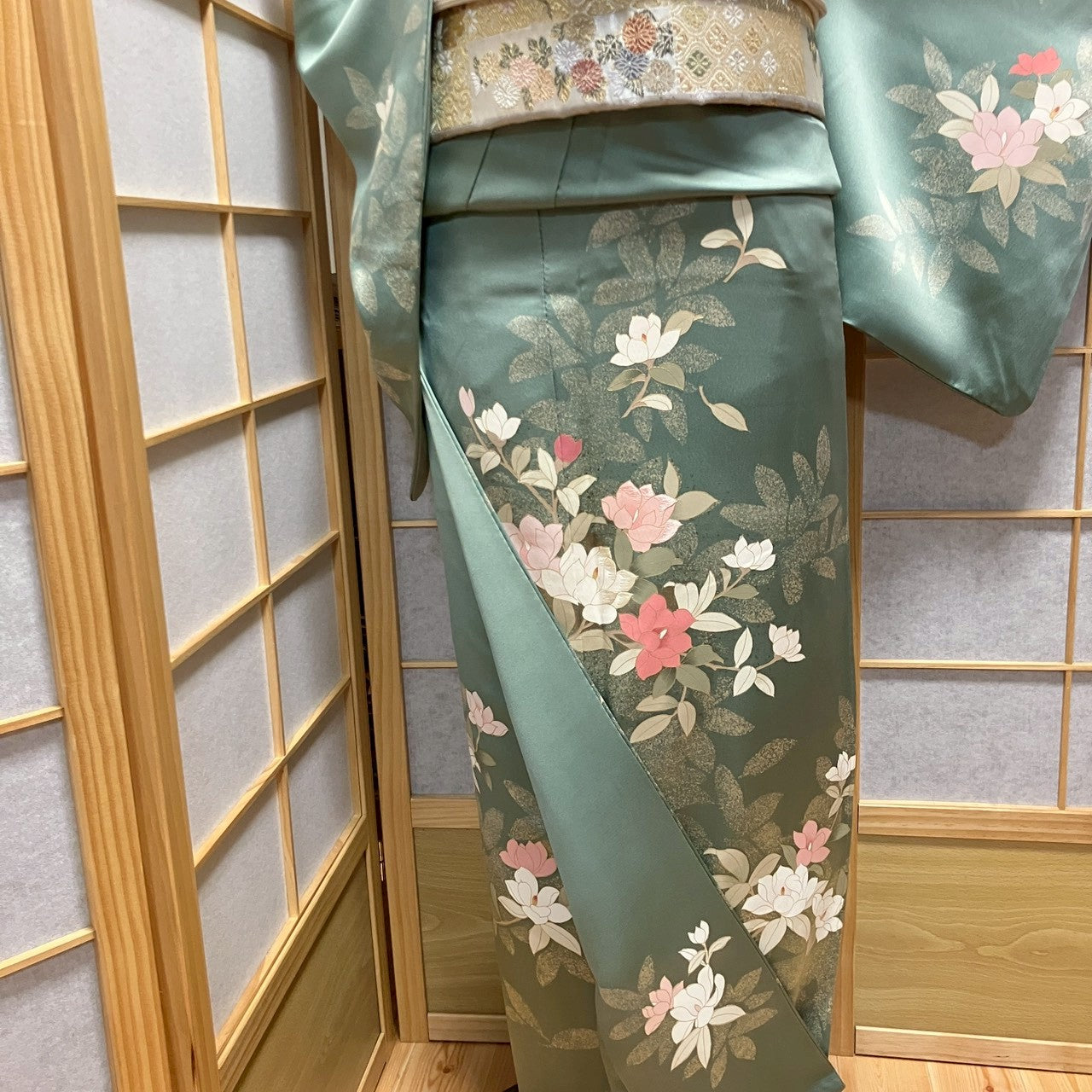 6443# Japanese Kimono Vintage Womens Silk Fabric Robe Kimono only sold