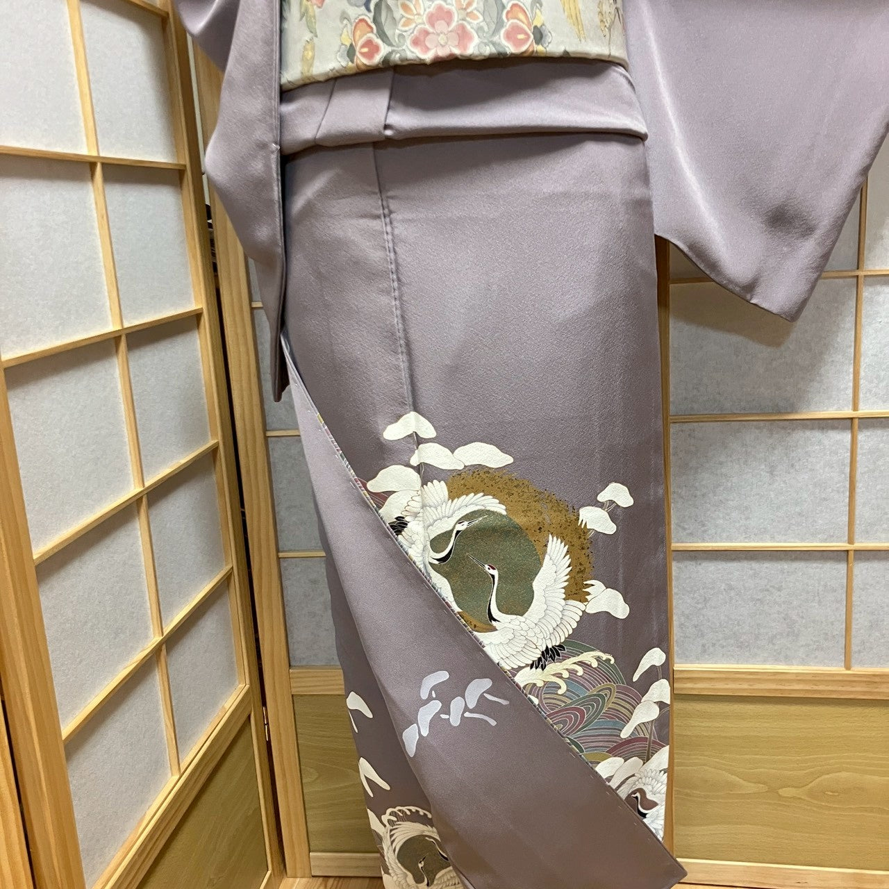6447# Japanese Tomesode Kimono Vintage Womens Silk Fabric Robe Kimono only sold