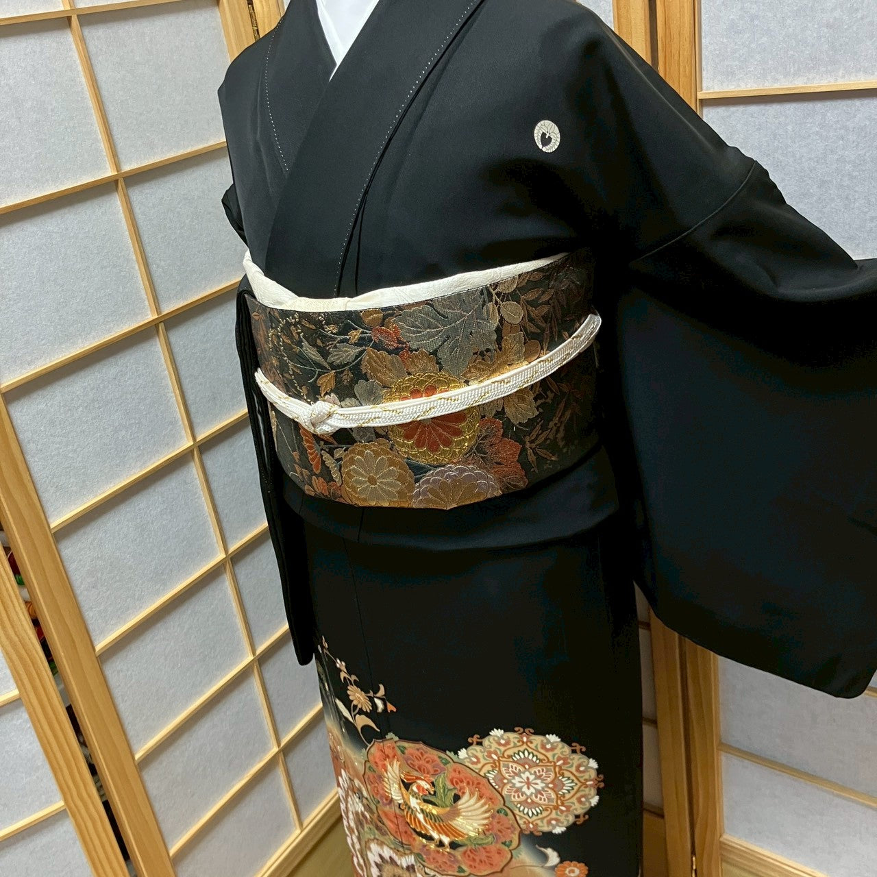 6442# Japanese Tomesode Kimono Vintage Womens Silk Fabric Robe Kimono only sold