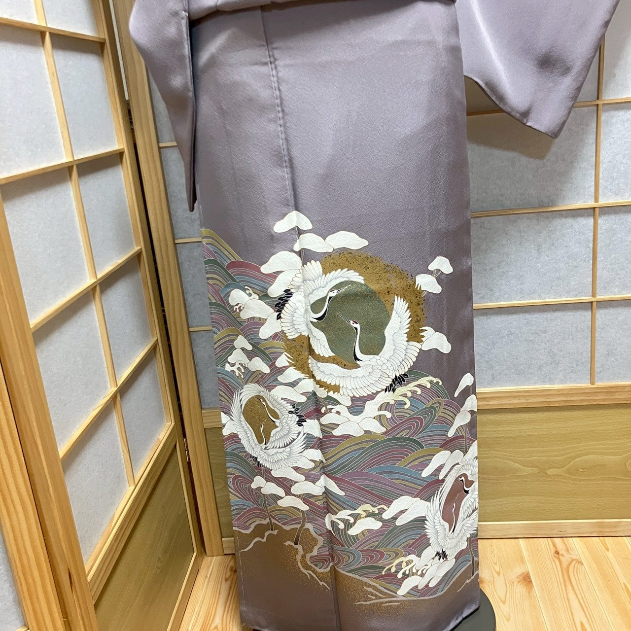 6447# Japanese Tomesode Kimono Vintage Womens Silk Fabric Robe Kimono only sold