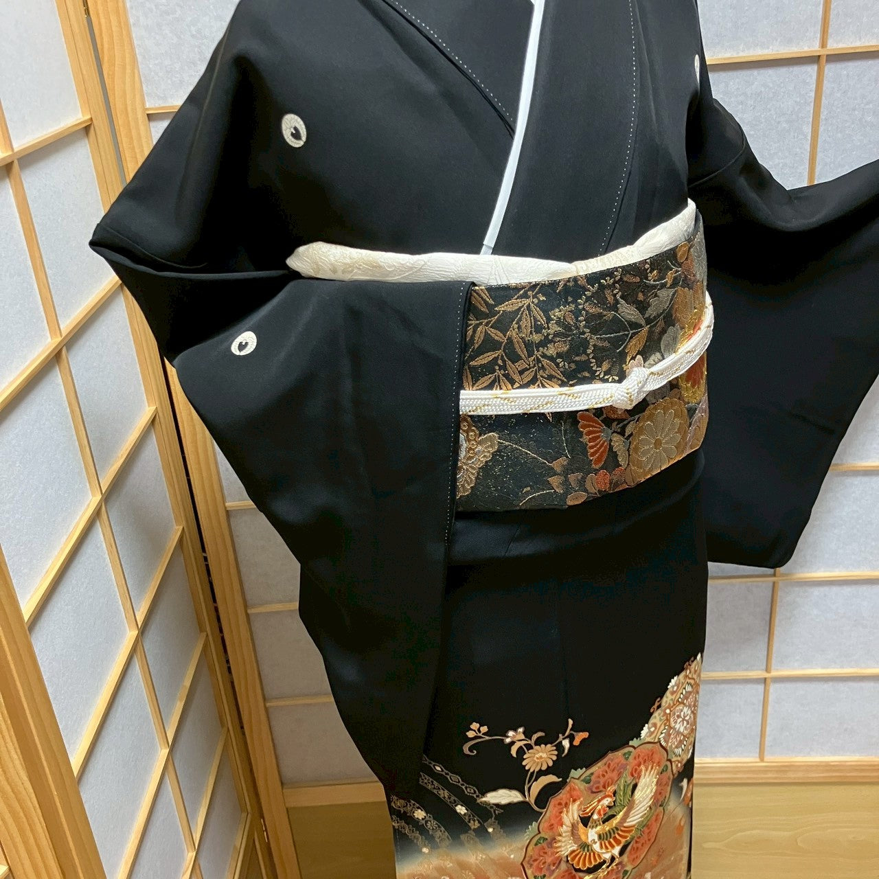 6442# Japanese Tomesode Kimono Vintage Womens Silk Fabric Robe Kimono only sold