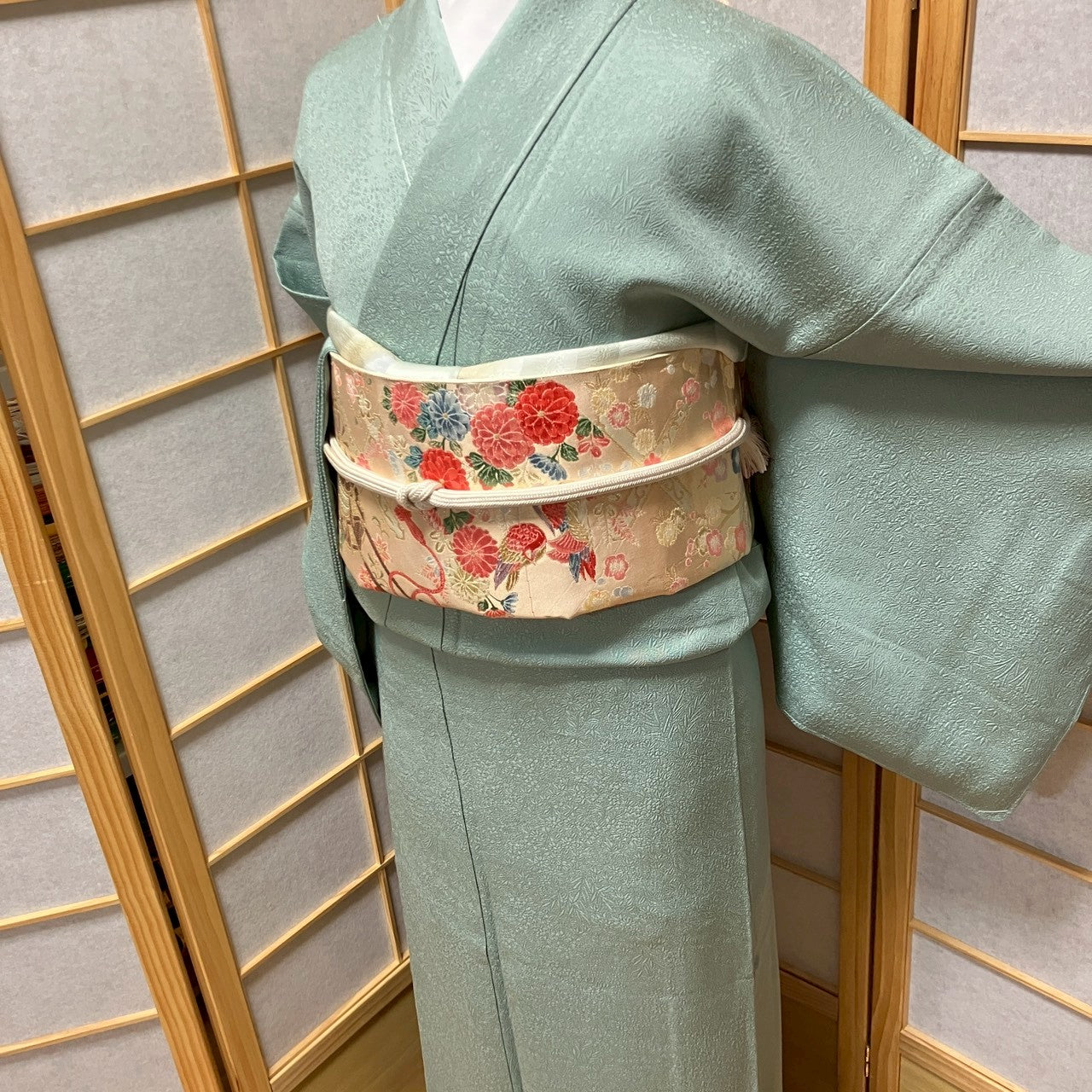 6476# Japanese Kimono Vintage Womens Silk Fabric Robe Kimono only sold