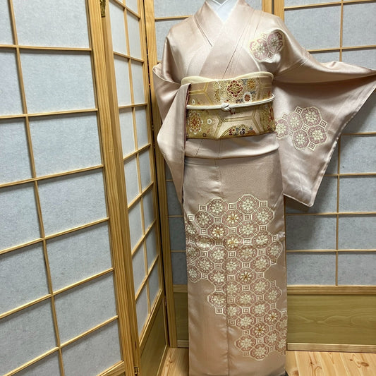 6480# Japanese Kimono Vintage Womens Silk Fabric Robe Kimono only sold