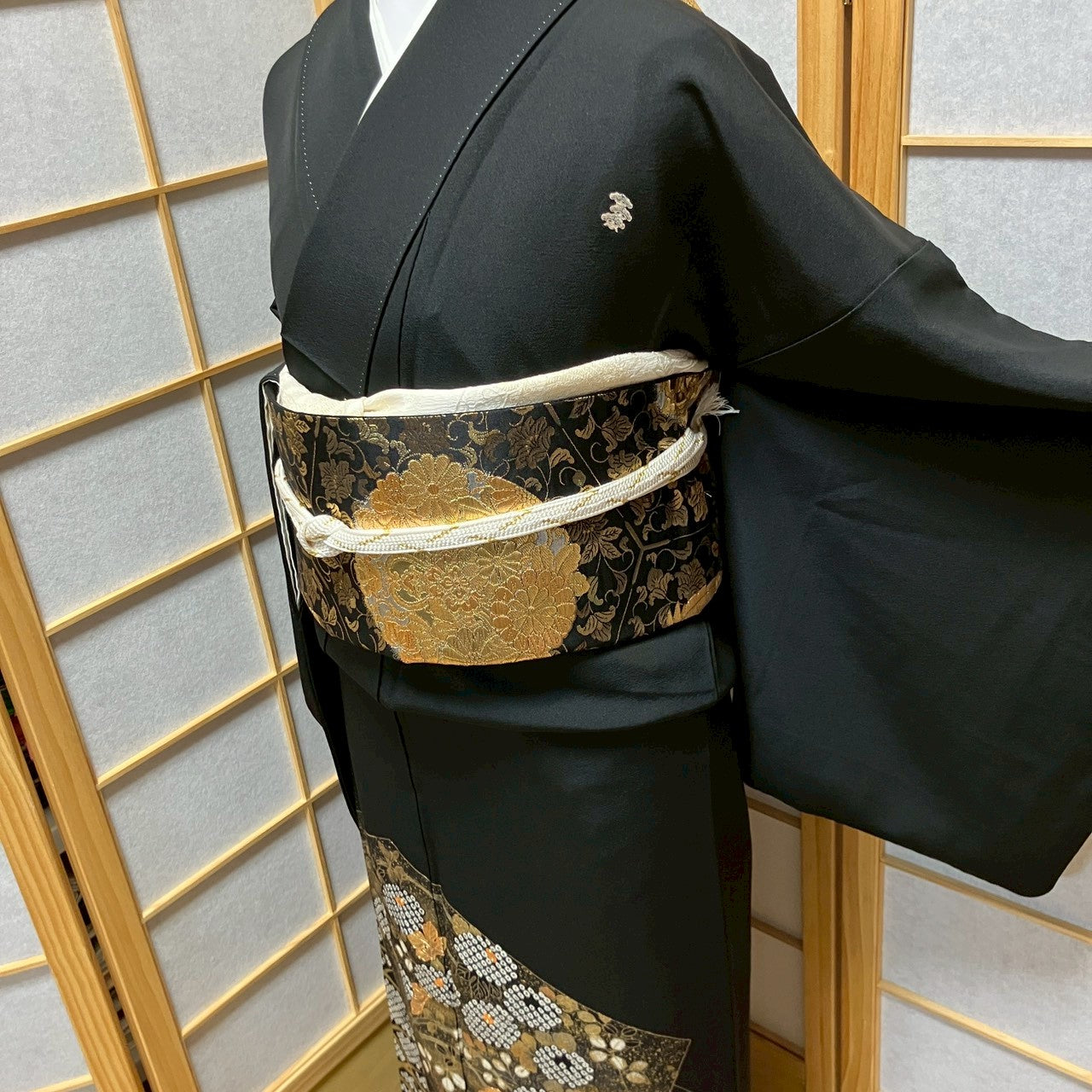 6490# Japanese Tomesode Kimono Vintage Womens Silk Fabric Robe Kimono only sold