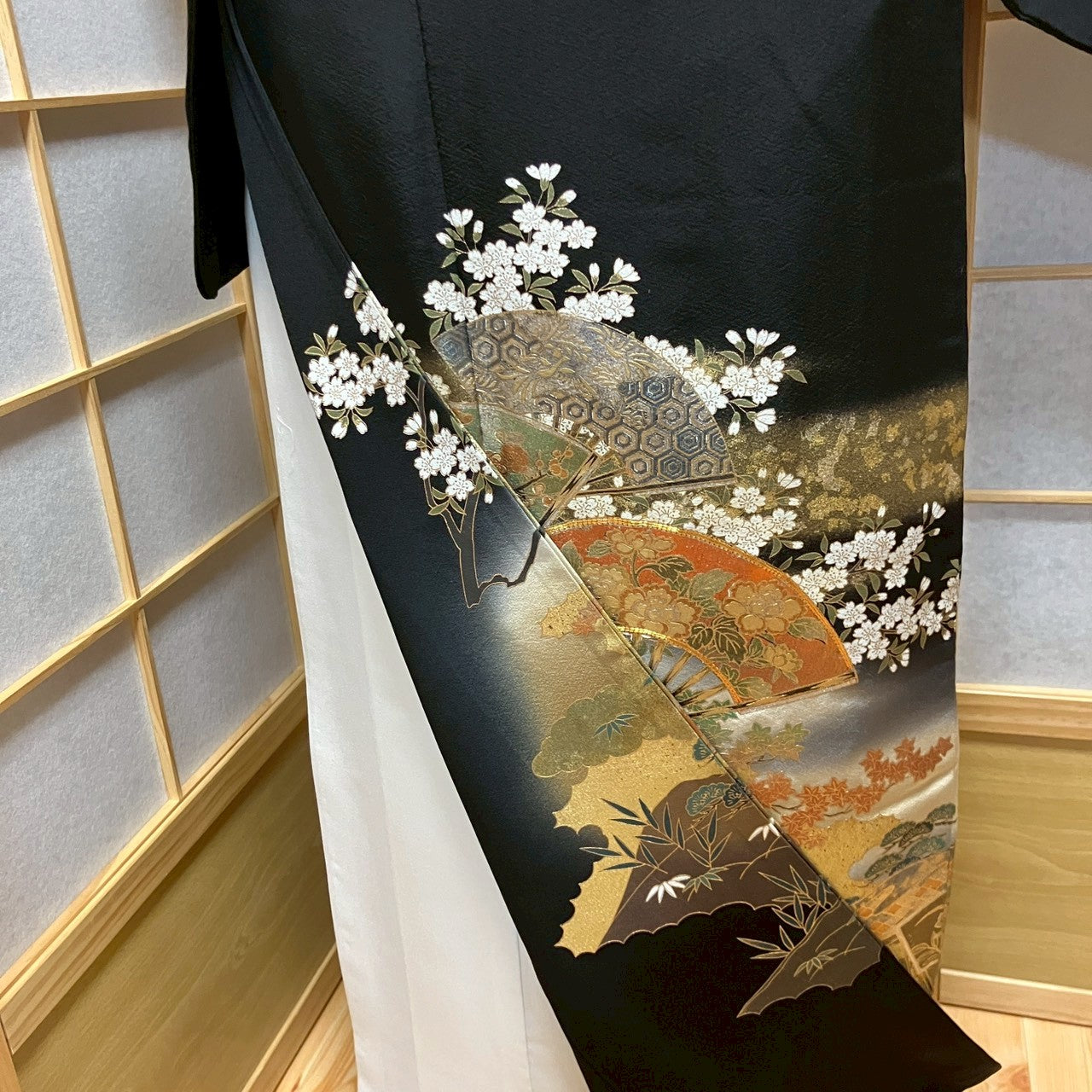 6492# Japanese Tomesode Kimono Vintage Womens Silk Fabric Robe Kimono only sold