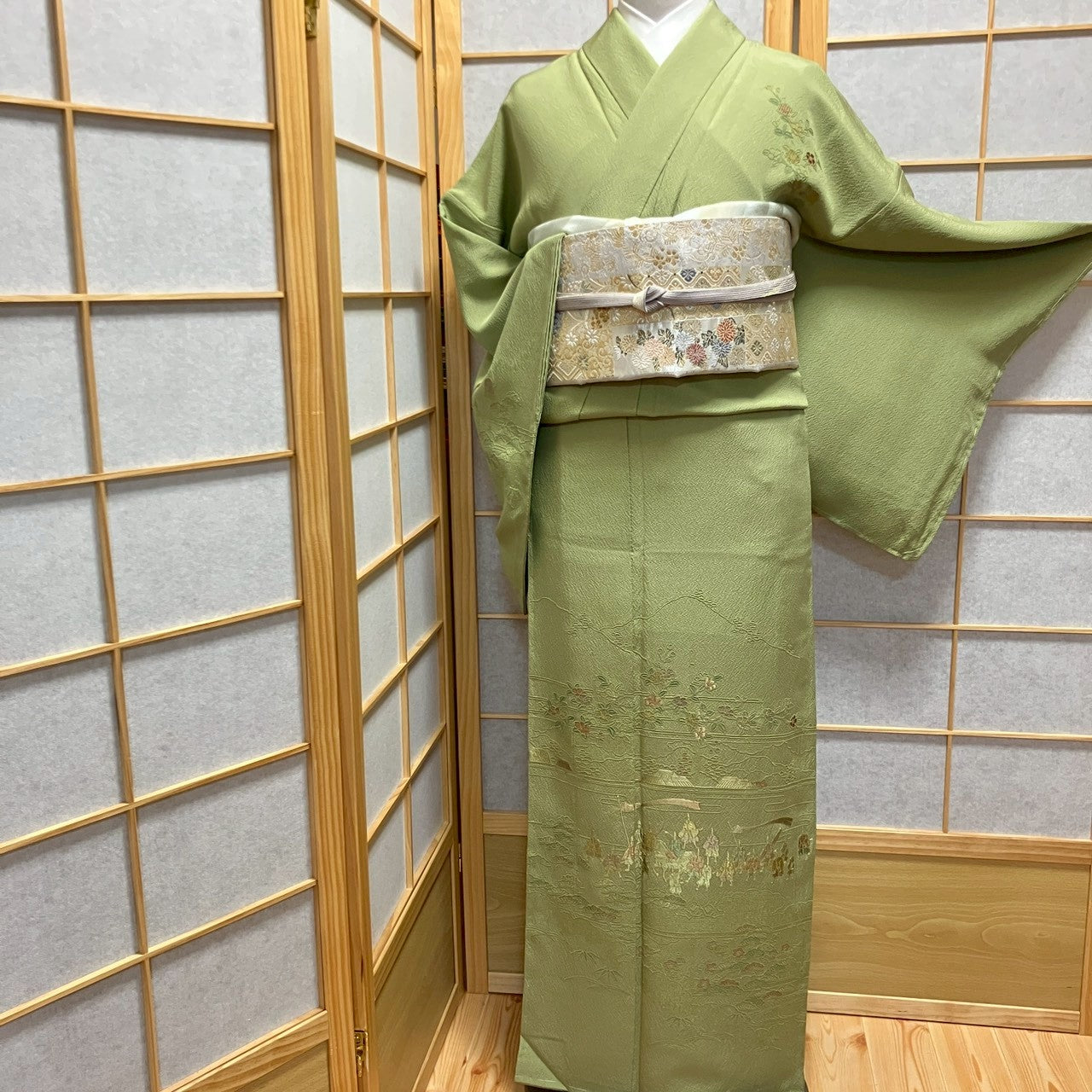 6122# Japanese Kimono Vintage Womens Silk Fabric Robe Kimono only sold