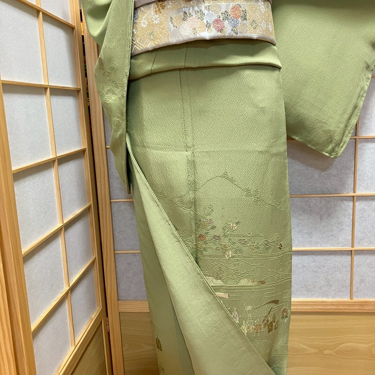 6122# Japanese Kimono Vintage Womens Silk Fabric Robe Kimono only sold