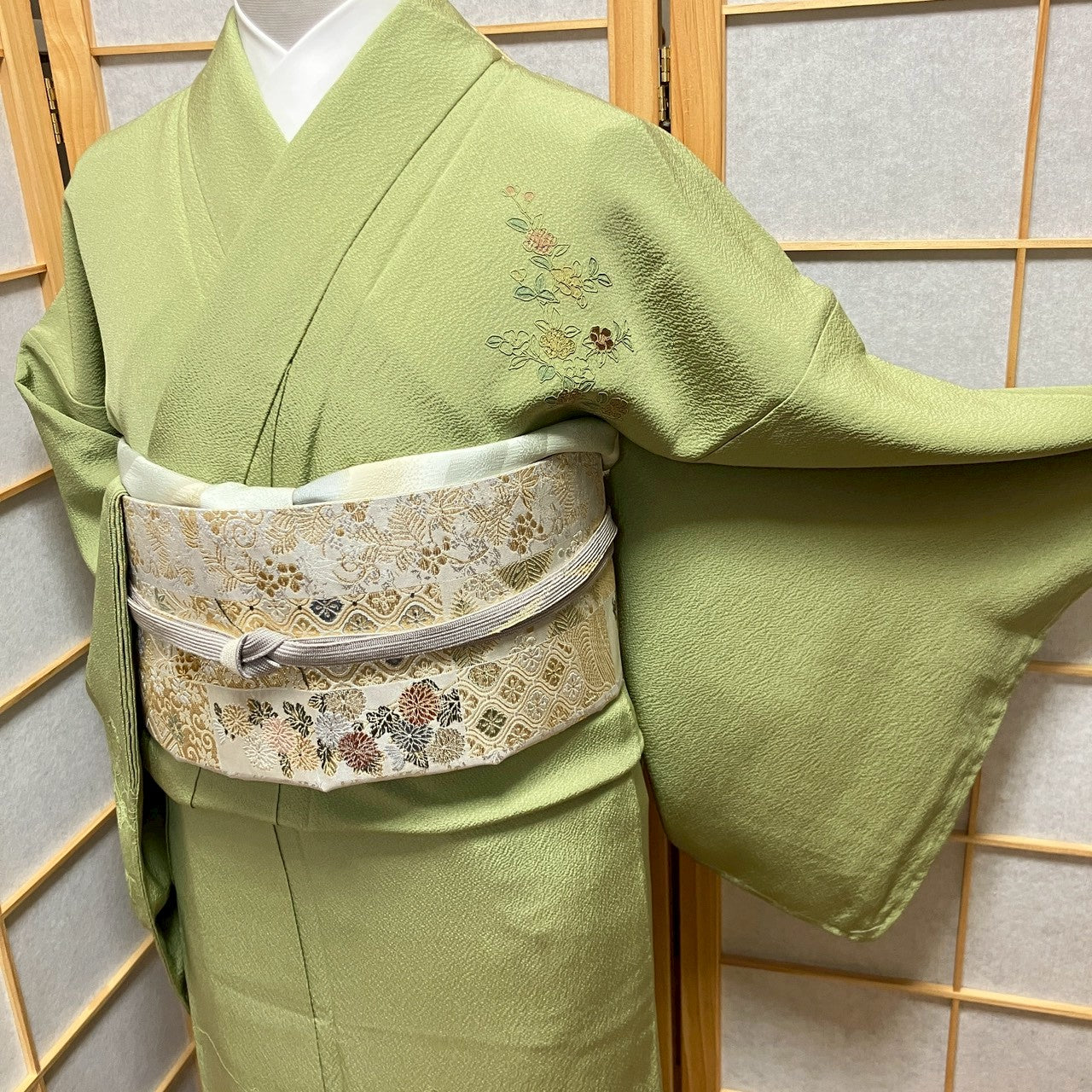 6122# Japanese Kimono Vintage Womens Silk Fabric Robe Kimono only sold