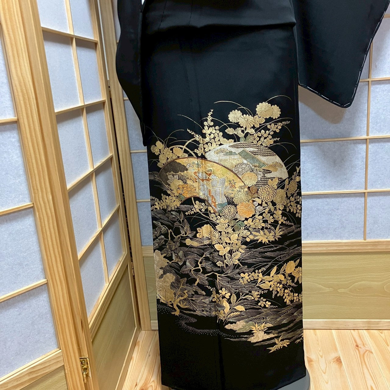 6809# Japanese Tomesode Kimono Vintage Womens Silk Fabric Robe Kimono only sold