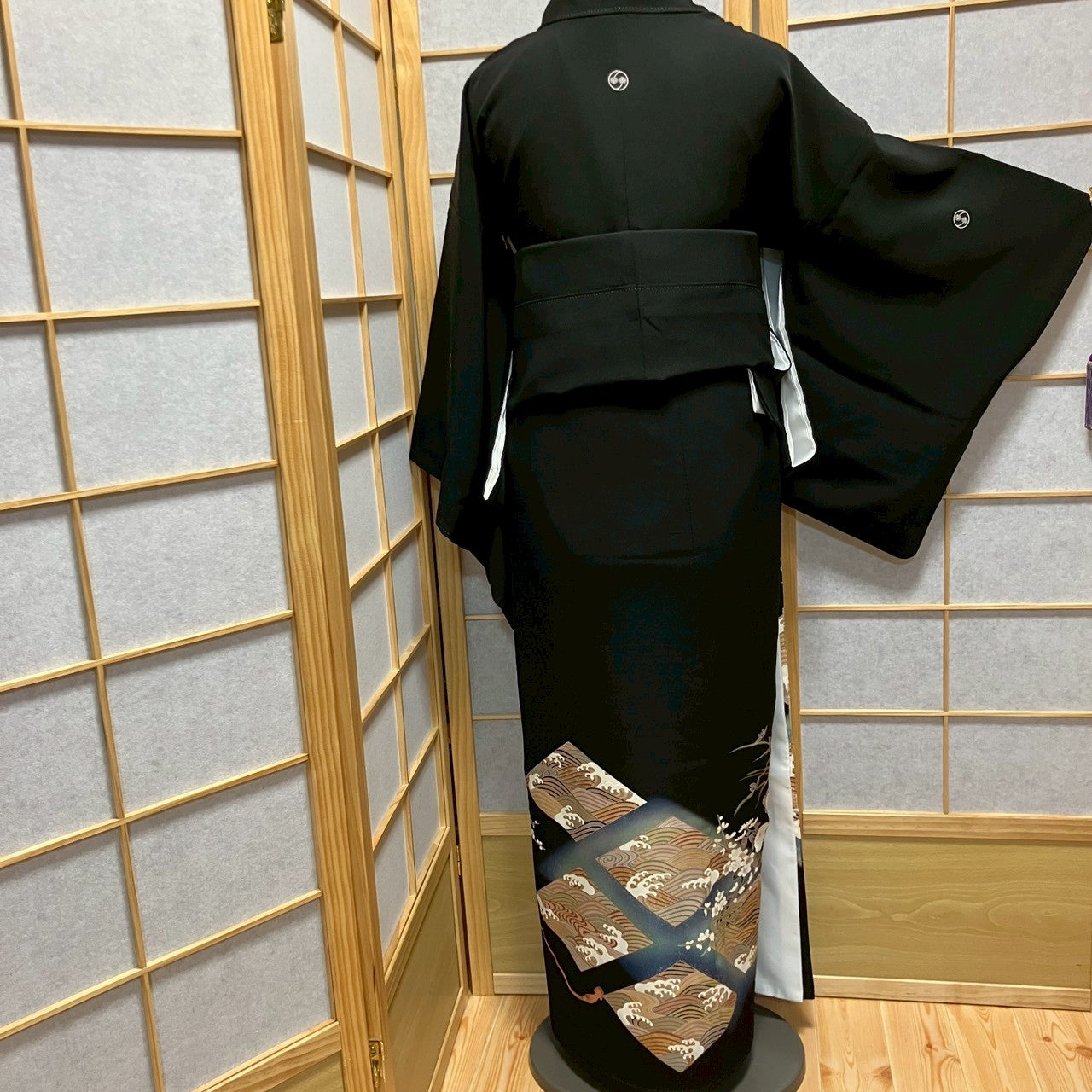 6812# Japanese Tomesode Kimono Vintage Womens Silk Fabric Robe Kimono only sold