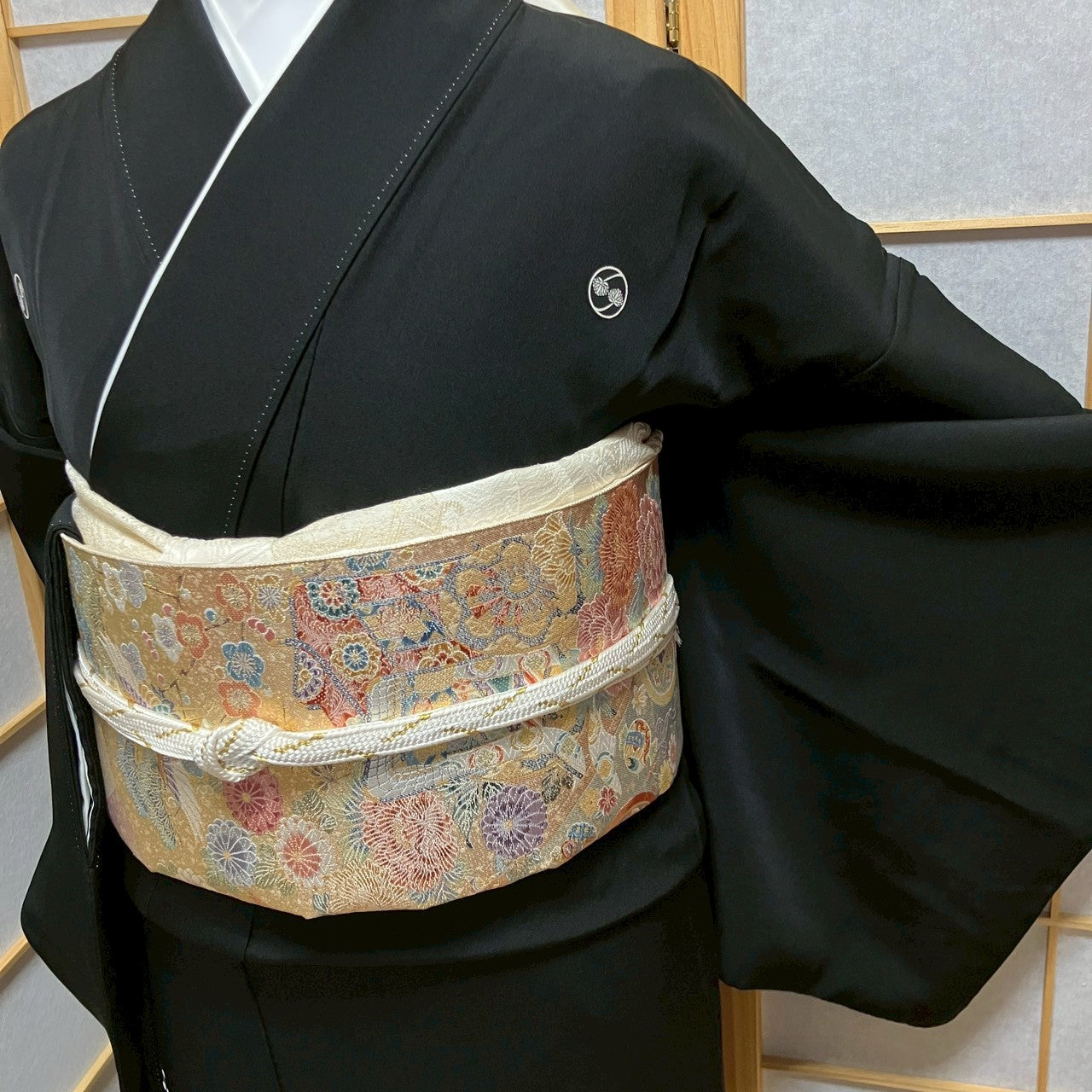 6812# Japanese Tomesode Kimono Vintage Womens Silk Fabric Robe Kimono only sold