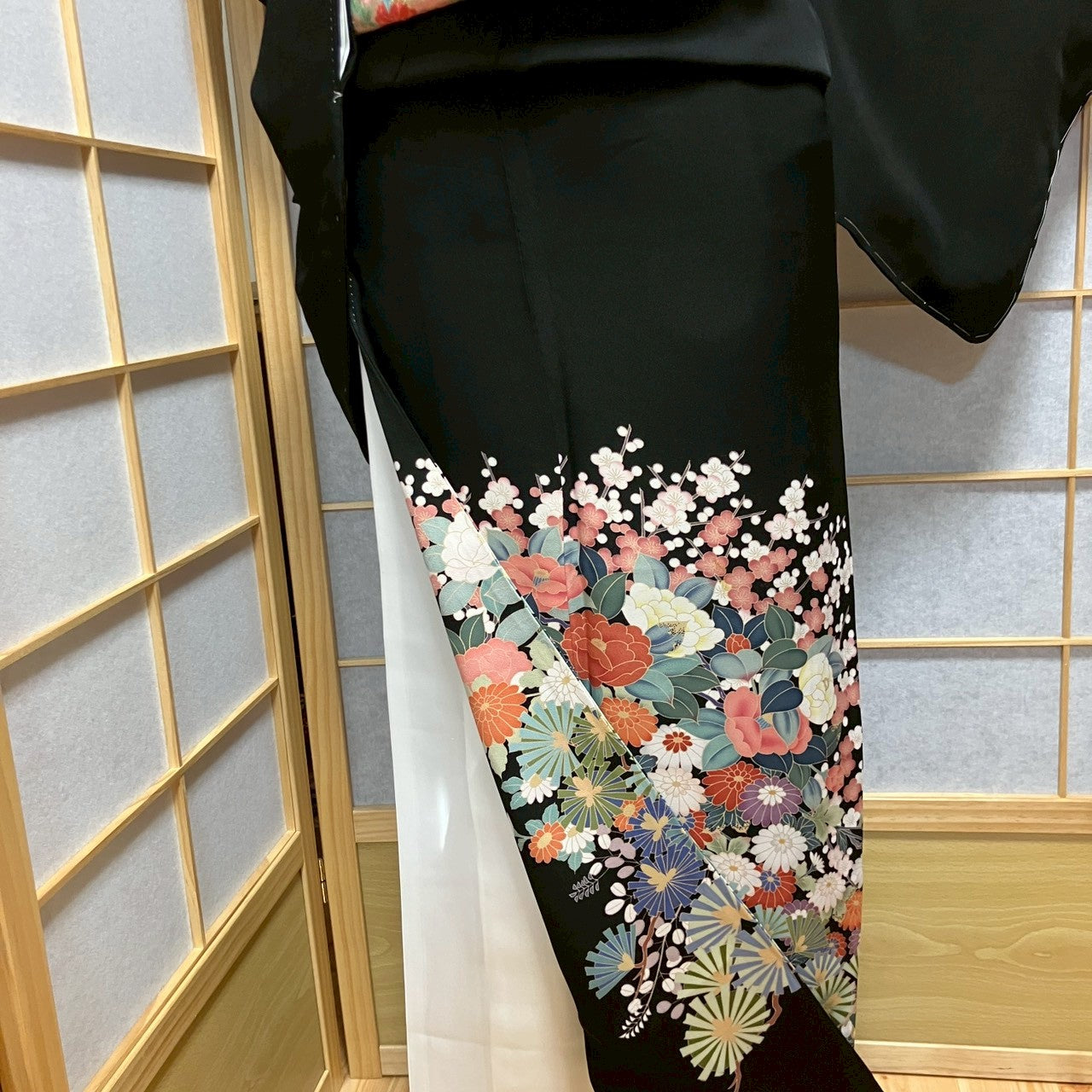 6816# Japanese Tomesode Kimono Vintage Womens Silk Fabric Robe Kimono only sold