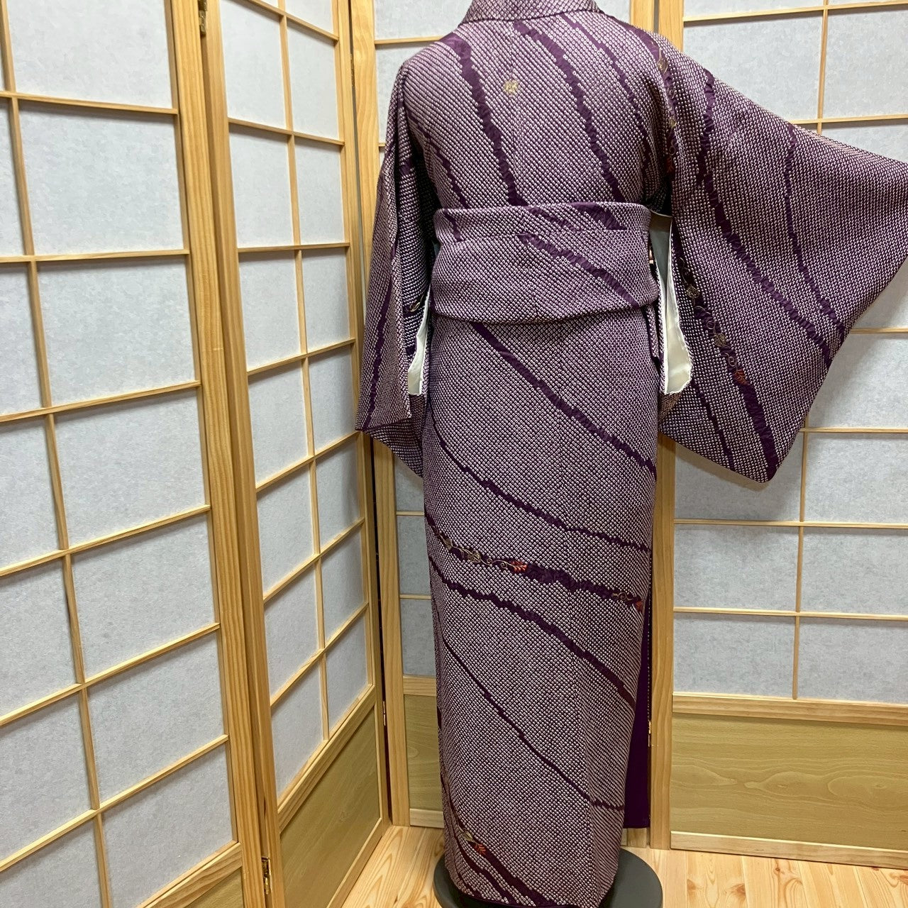 6819# Japanese Kimono Vintage Womens Silk Fabric Robe Kimono only sold Shibori